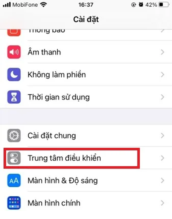 Thêm tiện ích ghi màn hình 