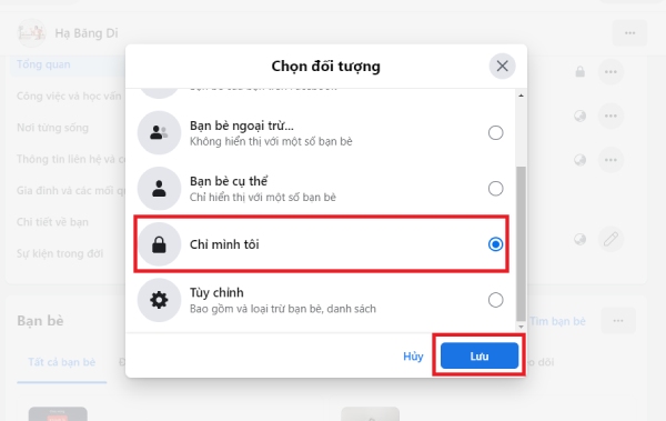 cách ẩn thông tin cá nhân trên facebook 