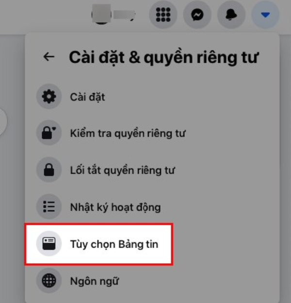 Tùy chọn bảng tin