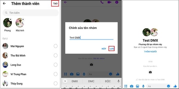 Cách tạo nhóm messenger trên máy tính