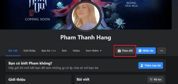 Cách theo dõi facebook người khác 