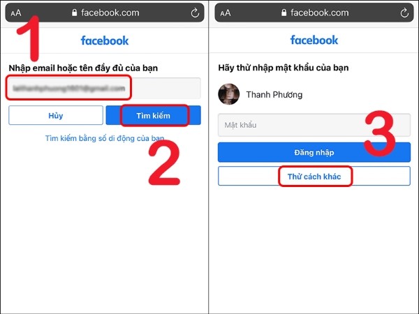  lấy lại tài khoản facebook bằng số điện thoại