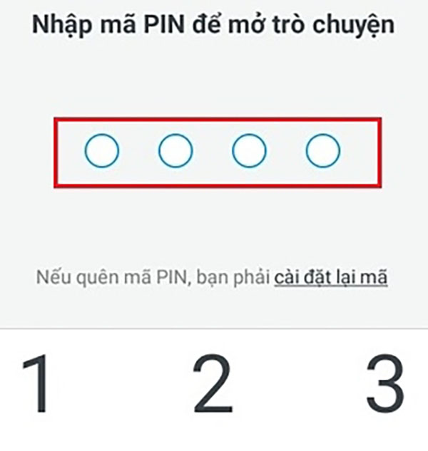 Nhập mã pin