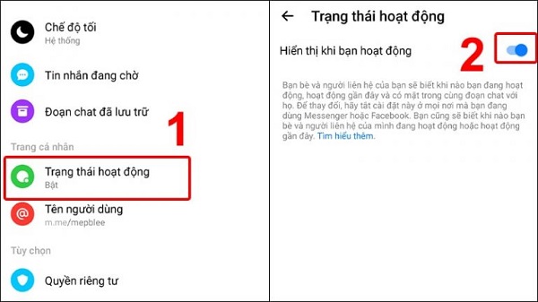 không online nhưng messenger vẫn sáng?