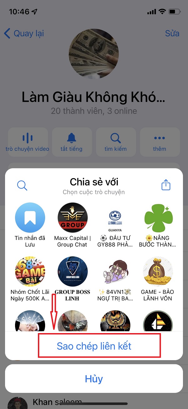 cách lấy link nhóm telegram