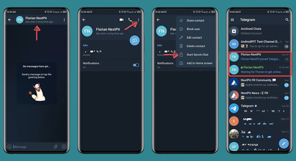 cách tạo cuộc trò chuyện bí mật trên telegram