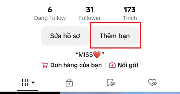 Nhấn mục Thêm bạn