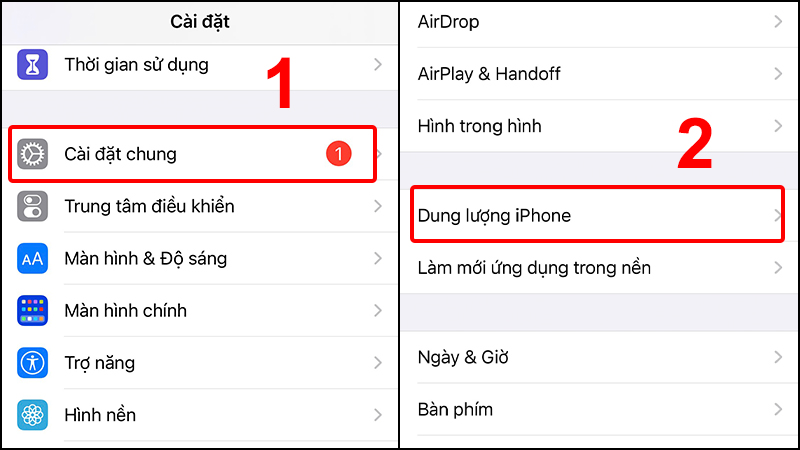 Chọn Dung lượng iPhone