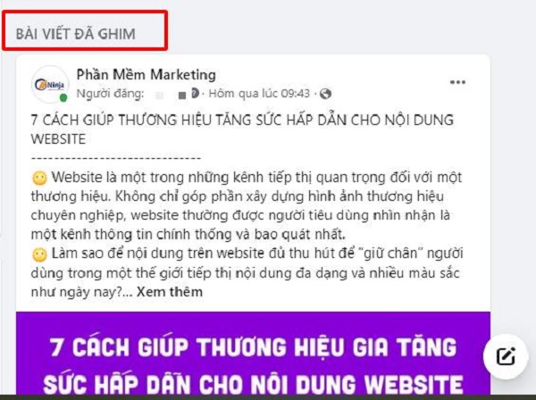 cách ghim bài viết trên page facebook