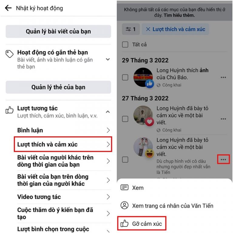 cách xóa like ảo trên bài viết facebook