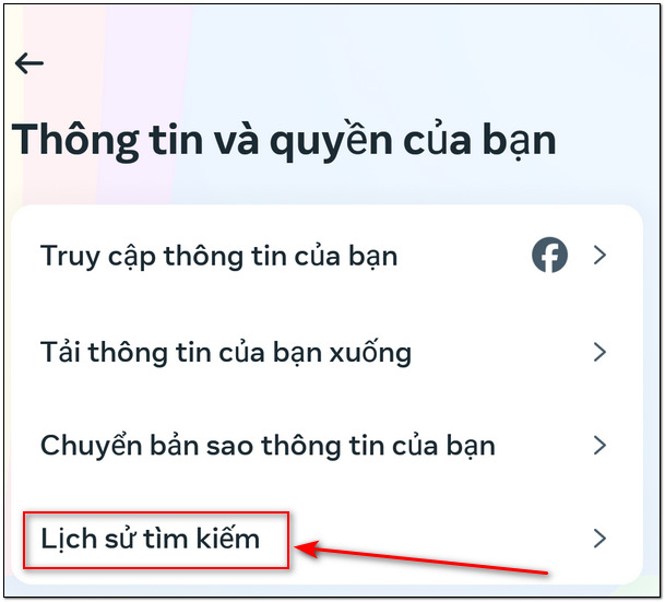 xóa lịch sử tìm kiếm facebook