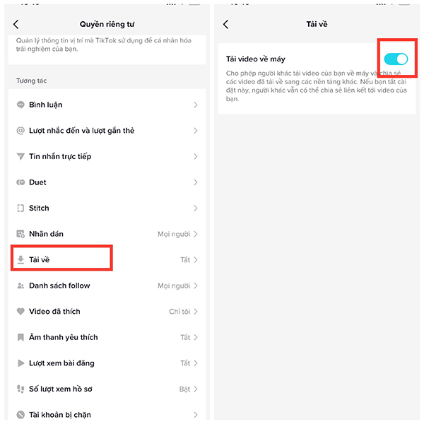 cách bật lưu video trên tiktok