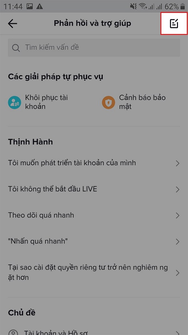 Bấm vào biểu tượng viết