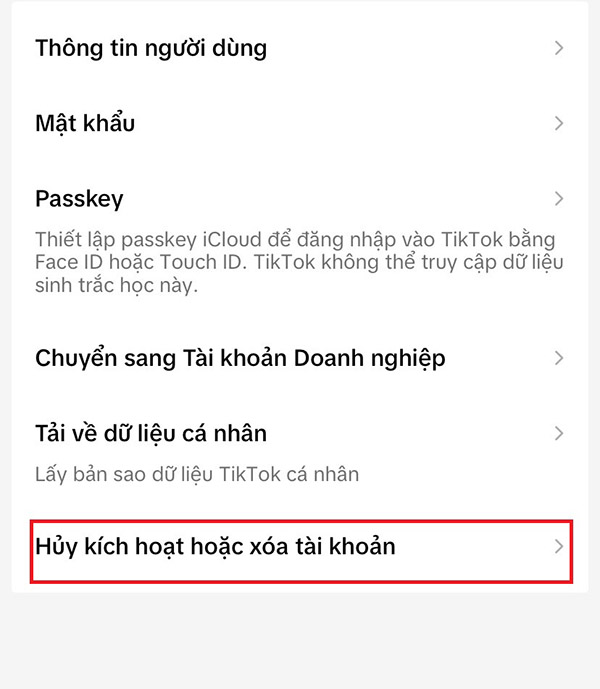 cách xóa tài khoản tiktok