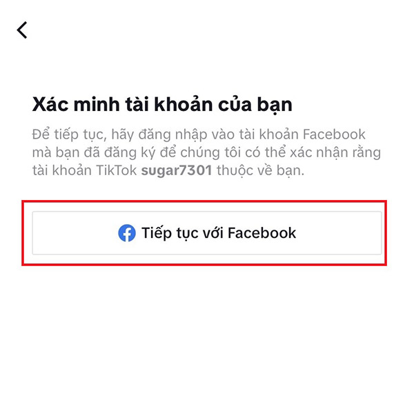 Xác minh tài khoản tiktok