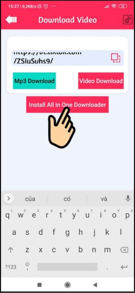 Bấm chọn Install All in One Downloader