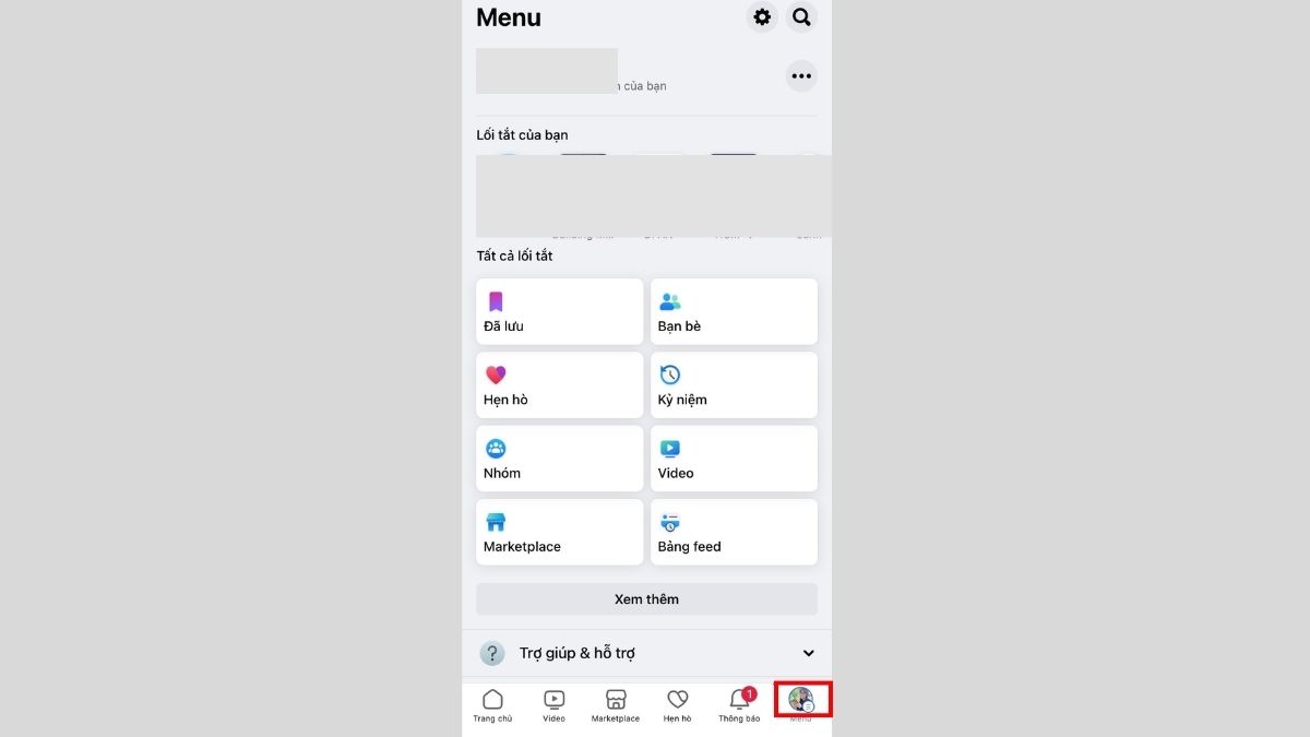 Vào biểu tượng menu